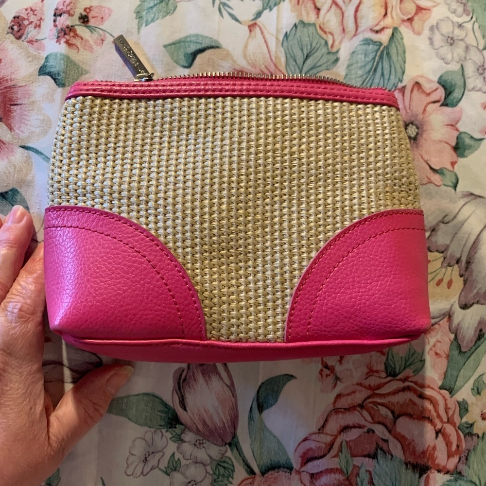 Bath & Body Works Pink Trim Woven Cosmetic Pouch
